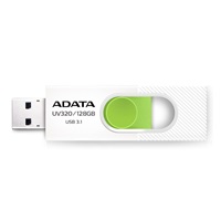 ADATA Flash Disk 64GB UV320, USB 3.1 Dash Drive, bílá/zelená