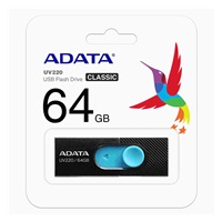 ADATA Flash Disk 64GB UV220, USB 2.0 Dash Drive, černá/modrá