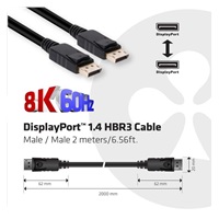 Club3D Certified Kabel DisplayPort 1.4 HBR3 8K60Hz (M/M), 2m