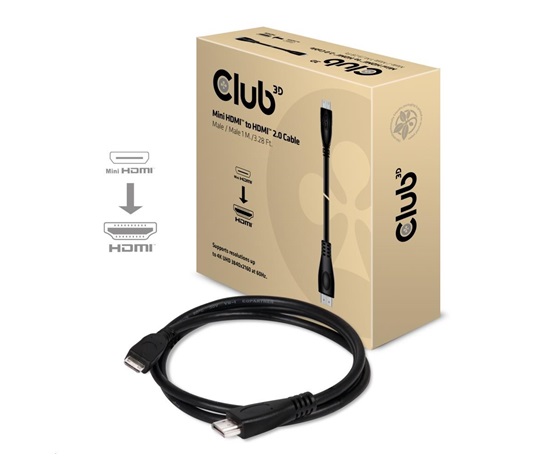 Club3D Kabel Mini HDMI na HDMI 2.0 4K60Hz UHD, (M/M), 1m