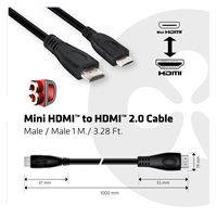 Club3D Kabel Mini HDMI na HDMI 2.0 4K60Hz UHD, (M/M), 1m