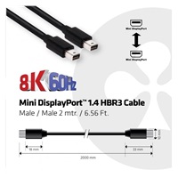 Club3D Kabel mini DisplayPort 1.4 HBR3 8K60Hz (M/M), 2m, 34 AWG