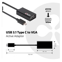 Club3D USB 3.1 TYPE C MALE to to VGA FEMALE Active Adapter