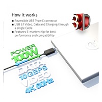 Club3D Kabel USB 3.1 typ C Gen2 4K60Hz UHD Power Delivery 100W, (M/M), 80cm