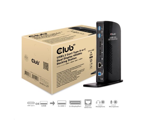 Club3D USB 3.0 DUAL DISPLAY 4K60HZ dokovací stanice