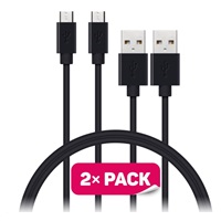 CONNECT IT Wirez Micro USB - USB, černý, 1 m (2 ks v balení)