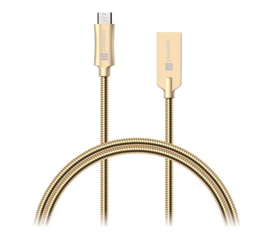 CONNECT IT Wirez Steel Knight Micro USB - USB, metallic gold, 1 m