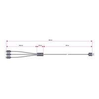 CONNECT IT Wirez 3in1 USB-C & Micro USB & Lightning, silver gray, 1,2 m