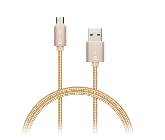 CONNECT IT Wirez Premium Metallic micro USB - USB, gold, 1m