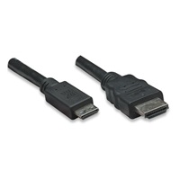 MANHATTAN kabel High Speed HDMI 3D, Mini HDMI Male to Male, stíněný, černý, 1,8m