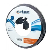 MANHATTAN kabel SVGA k monitoru s feritovými jádry, HD15 Male / HD15 Male, 20m, Black