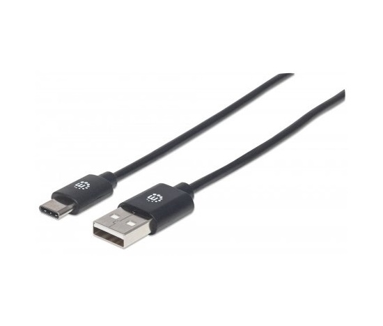 MANHATTAN kabel Hi-Speed USB-C, C Male / A Male, 2m, černý