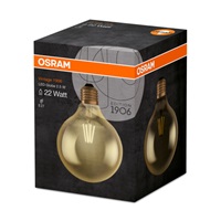 OSRAM Vintage 1906 LED CL GLOBE125 Filament GOLD 3W 825 E27 225lm 2500K (CRI 80) 15000h A+ (Krabička 1ks)