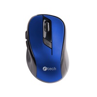 C-TECH myš WLM-02, černo-modrá, bezdrátová, 1600DPI, 6 tlačítek, USB nano receiver