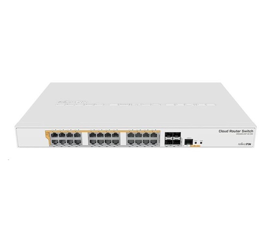 MikroTik Cloud Router Switch CRS328-24P-4S+RM, 800MHz CPU,512MB RAM, 24xLAN, 4xSFP+ slot, vč. L5