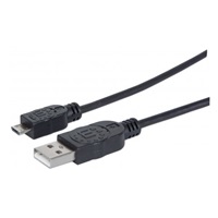 MANHATTAN Kabel propojovací USB 2.0  A Male / Micro-B Male, 1.8m, černý