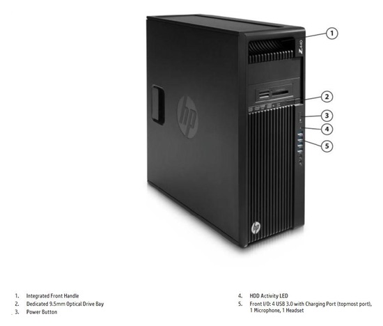 HP Z440 Xeon E5-1650v4 6c, 512B G2 Pcie, 2x8GB DDR4 ECC,DVDRW,no VGA,no keyb, mouse, MCR, Win10Pro